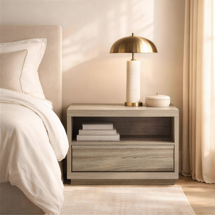 Navis Contemporary 32\" Nightstand in Natural Oak (1-Drawer)