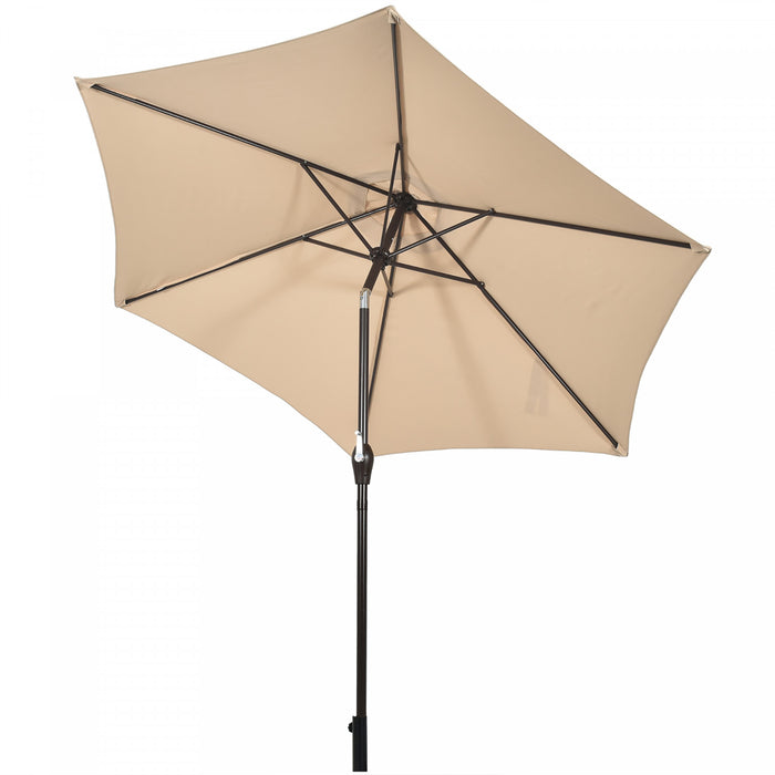 Costway 9Ft Outdoor Market Patio Table Umbrella Push Button Tilt Crank Lift Beige