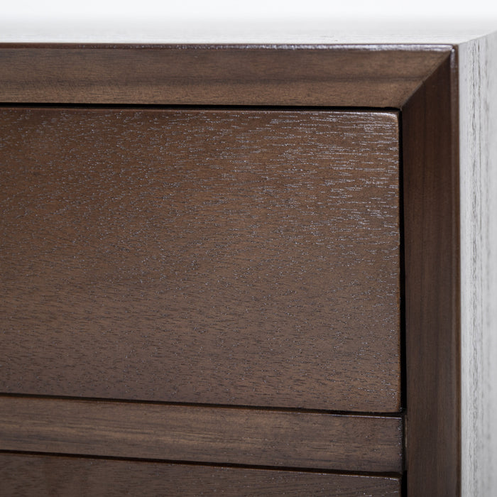 Emma Mid-Century Modern Nightstand with 2 Drawers,Brown