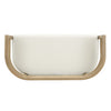 Rattan 47.5 Inch Rattan Upholstered Loveseat with Hand-Woven Backrest, Beige, Natural Ash | Rattan Causeuse Rembourree en Rotin 47.5 po avec Dossier Tisse Main, Beige, Frene Naturel