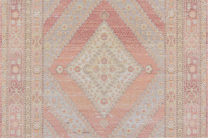 Poppy Traditional 4'0\" x 6'0\" Area Rug in Pink Indoor Area Rug