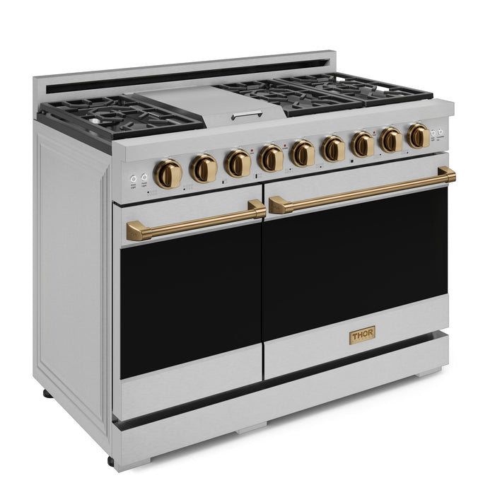 Gordon Ramsay Collection by Thor Kitchen 48\" Freestanding Professional Gas Range - RSG48E-BRZ