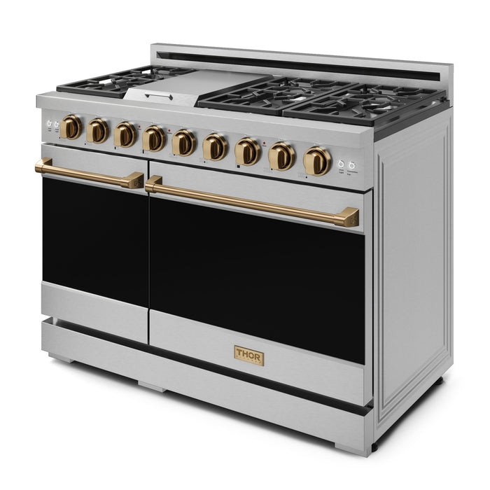 Gordon Ramsay Collection by Thor Kitchen 48\" Freestanding Professional Gas Range - RSG48E-BRZ