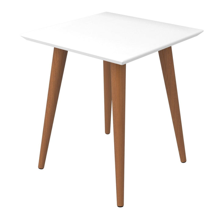 Manhattan Comfort Utopia 19.84\" High Square End Table with Splayed Wooden Legs - White Gloss