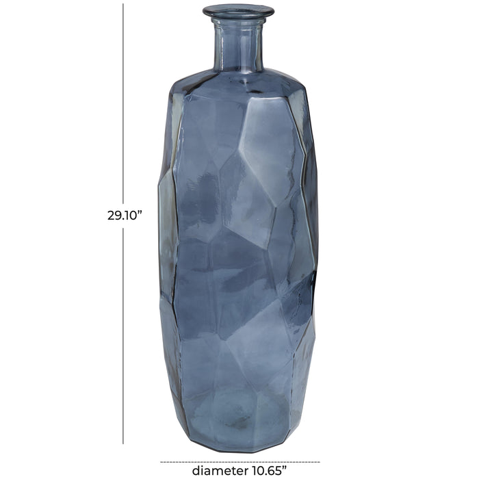 Recycled Spanish Glass 29\" Vase - Blue