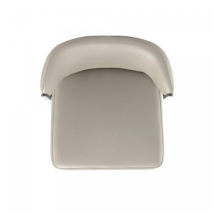 Kirsten Modern Metal Vegan Leather Dining Chair in Light Gray - Set of 2