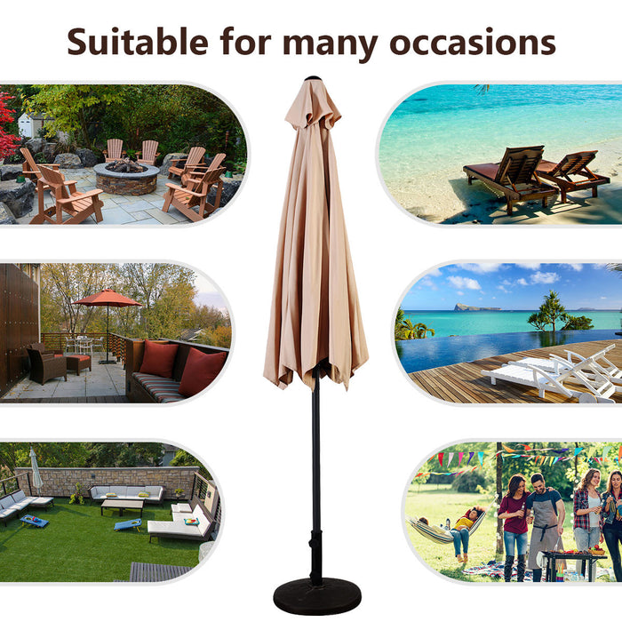 Costway 9FT Patio Umbrella Market Sun Shade Steel Tilt W/ Crank Outdoor Yard Garden