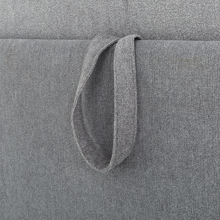 Luca 78 in. Fabric Euro Sofa Bed with Memory Foam Mattress - Grey