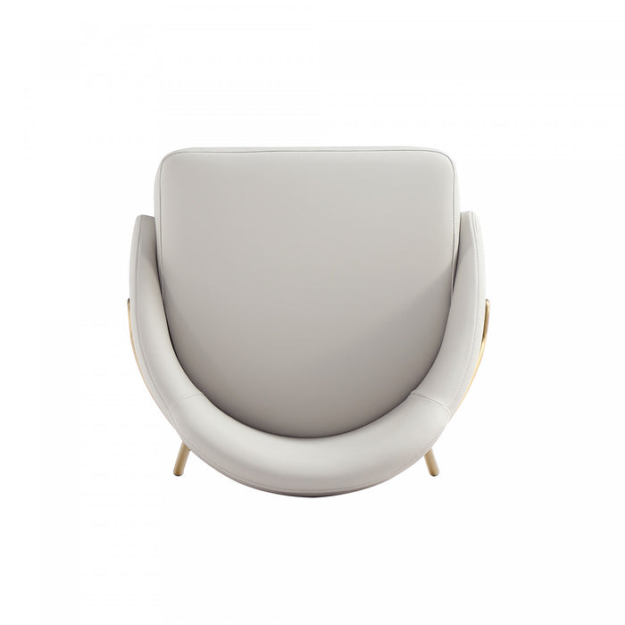 Gracie Modern Metal Upholstered Counter Stool in Stone Gray and Gold Bar Stool