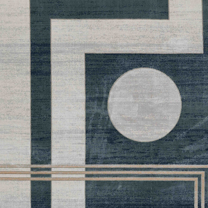 Erisa Contemporary 2'2\" x 7'7\" Runner Rug in Blue Indoor Area Rug