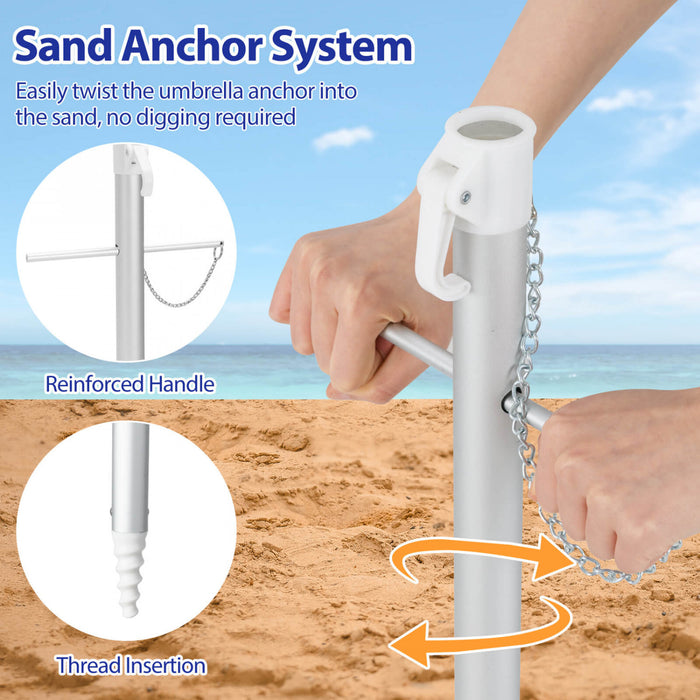 Costway 6.5 FT Patio Beach Umbrella Sun Shade Tilt Aluminum Sports Portable Carry Bag