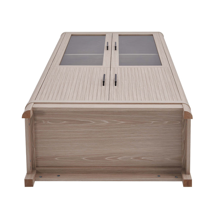 Jodie Mid-Century Modern 31\" Bookcase Cabinet in Whitewashed Oak (6-Shelf)