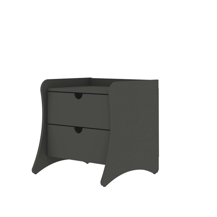 Coney Mid-Century Modern 20\" Nightstand in Charcoal Gray (2-Drawer) - Set of 2