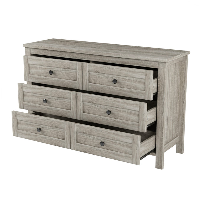 Madison Bedroom Set Farmhouse Platform Bed with Storage and Charging Station,Full Size，Grey Full Bed