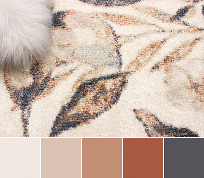 Rosette Ivory Area Rug - 5'0\" X 8'0\"  