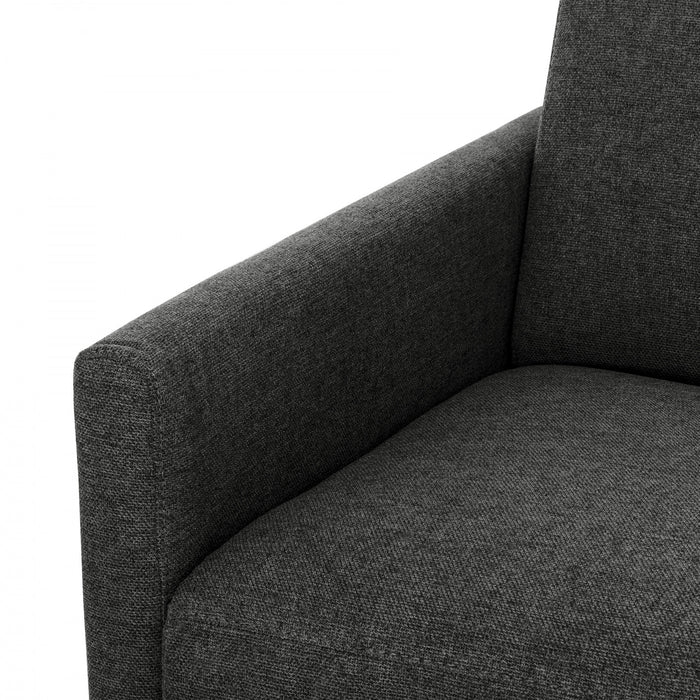 Brix 70 in. Textured Weave Euro Sofa Bed with Memory Foam Mattress - Graphite