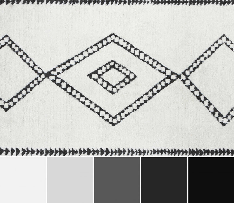 Zelda Contemporary 5'3\" x 7'2\" Area Rug in Ivory Indoor Area Rug