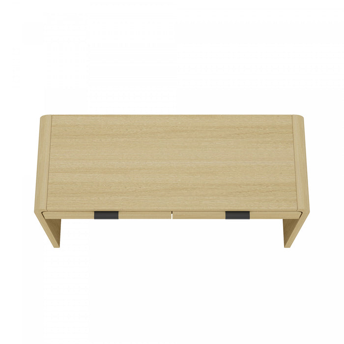 Grace Modern 54\" Office Desk in Natural Oak (2-Drawer)