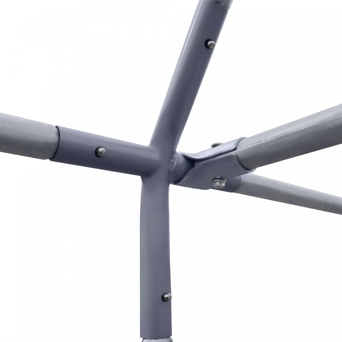 Pawhut Metal Chicken Coop For 15-18 Chickens, Walk In Chicken Run Outdoor With Cover For Backyard Farm, 18.7' X 9.2' X 6.4'