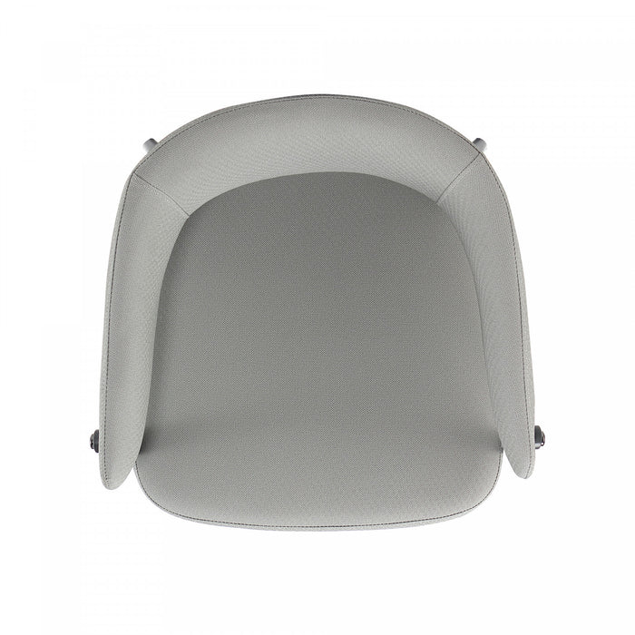 Belle Modern Metal Upholstered Dining Chair in Stone Gray