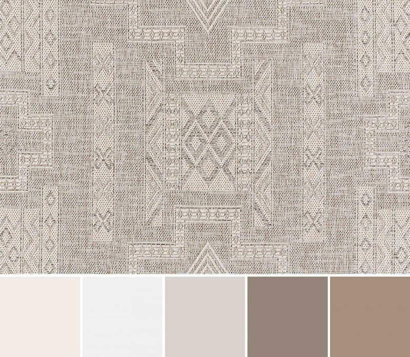 Nyra Transitional 5'3\" x 7'0\" Area Rug in Grey Indoor Area Rug