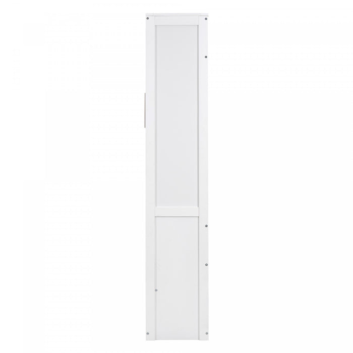 Jocelyn Space-saving Full Murphy Bed With Shelves - White