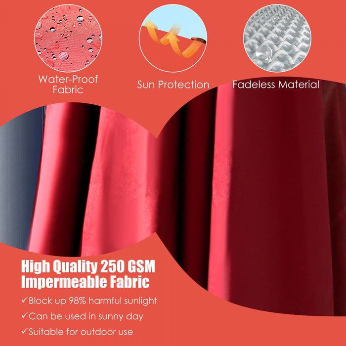 Costway 10'x13' Patio Offset Cantilever Umbrella Aluminum 360° Rotation Tilt Orange