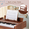 Costway 25 Keys Digital Piano with Music Stand,Teaching Mode,Lighted Keys, Adjustable Speed Brown