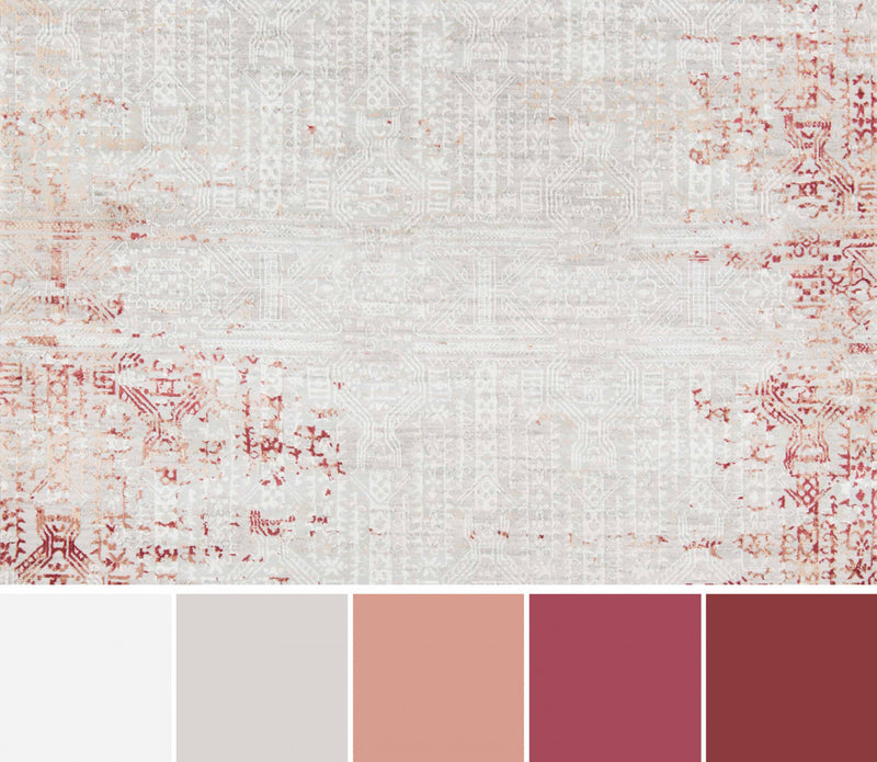 Amber Traditional 8'11\" x 12'6\" Area Rug in Red Indoor Area Rug