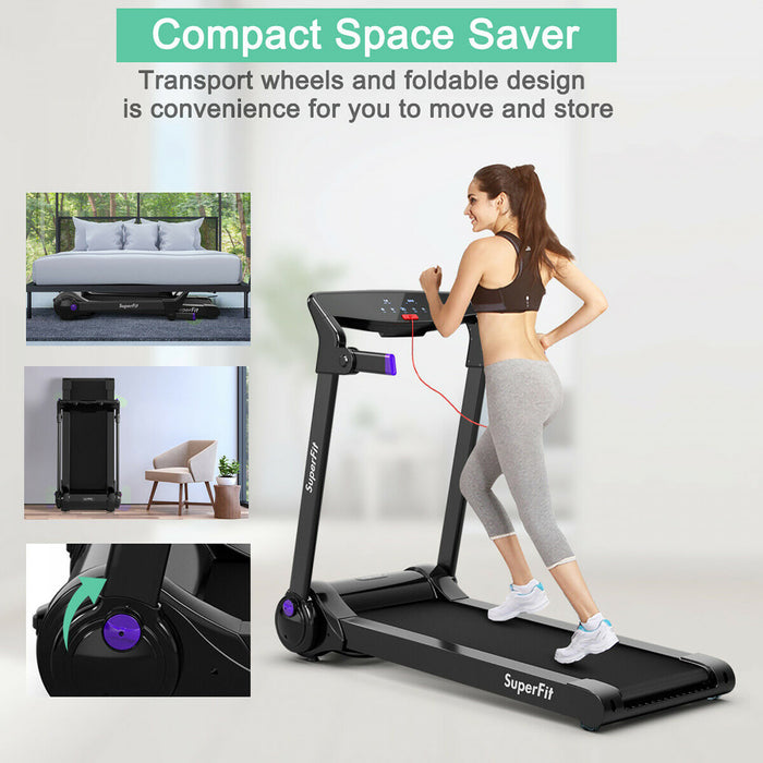 Superfit 3hp Folding Electric Treadmill Running Machine W/ Speaker
