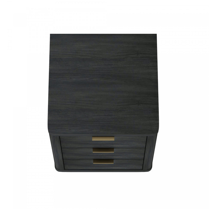 Evelyn Modern 20\" Nightstand in Charcoal Gray (3-Drawer) - Set of 2