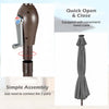 Costway 10FT Patio Solar Umbrella LED Patio Market Steel Tilt with Crank Outdoor Gray