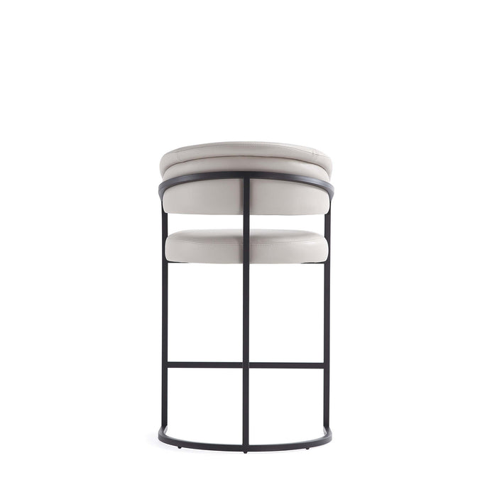 Augusta Modern Metal Upholstered Counter Stool in Light Gray - Set of 2