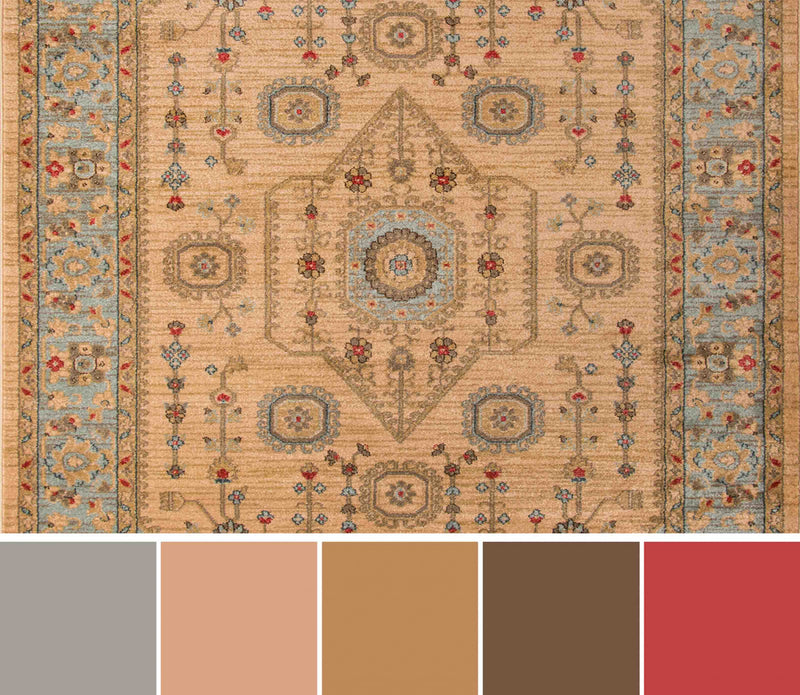 Lynda Traditional 7'10\" x 9'10\" Area Rug in Ivory Indoor Area Rug