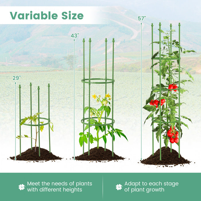 Costway 2-pack Garden Trellis 57\" Plant Support & Tomato Cages With Adjustable Height