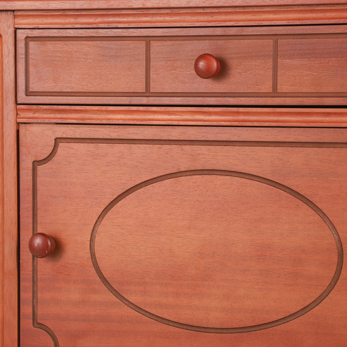 Amelia Vintage 24\" Nightstand with Carved Drawer and Cabinet,Brown