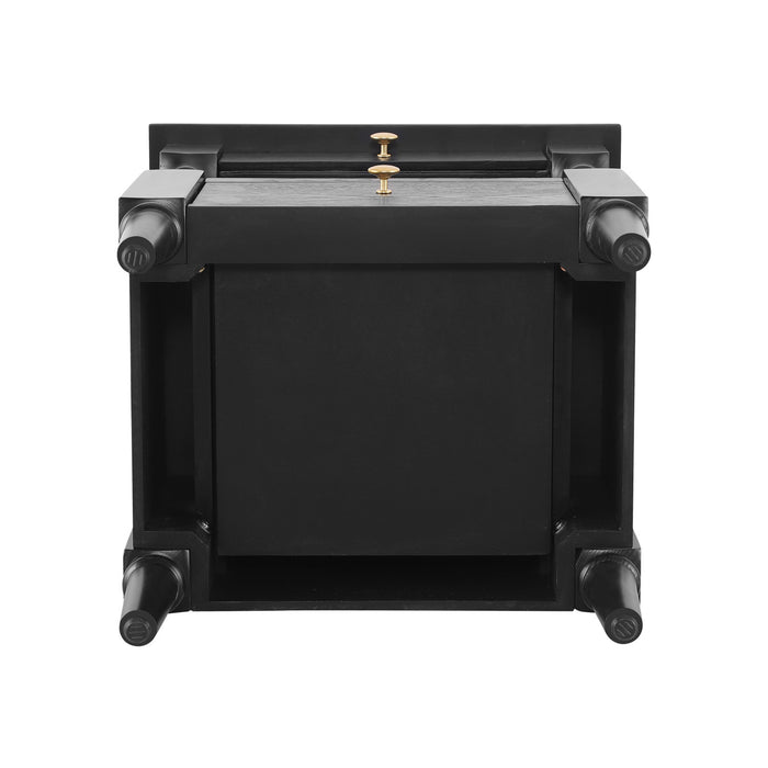 Emma 2-Drawer Wooden Bedroom Nightstand with Non-Slip Feet, Black