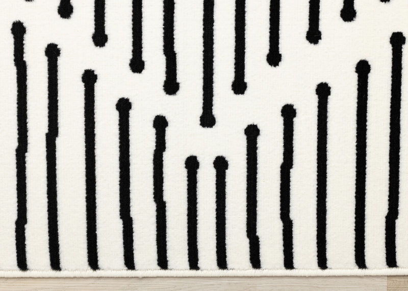 Forte Black White Stripes Area Rug - 5'3\" x 7'5\"