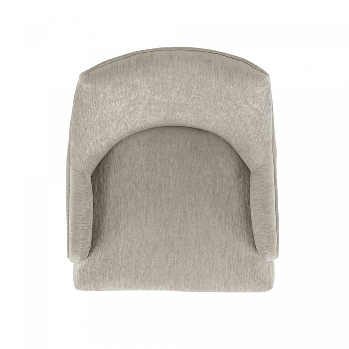 Beever Modern Wood Chenille Armchair in Taupe