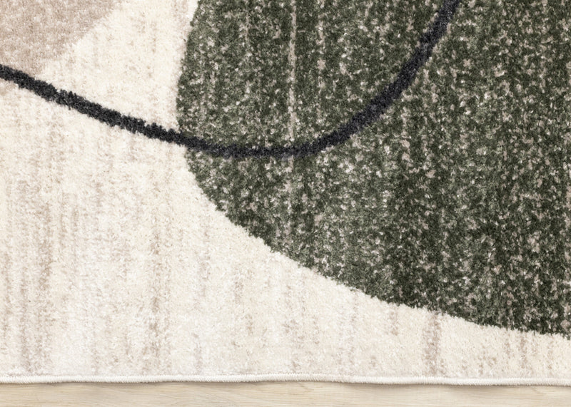 Marley Green Yellow Taupe Geometric Area Rug - 5'3\" x 7'7\"