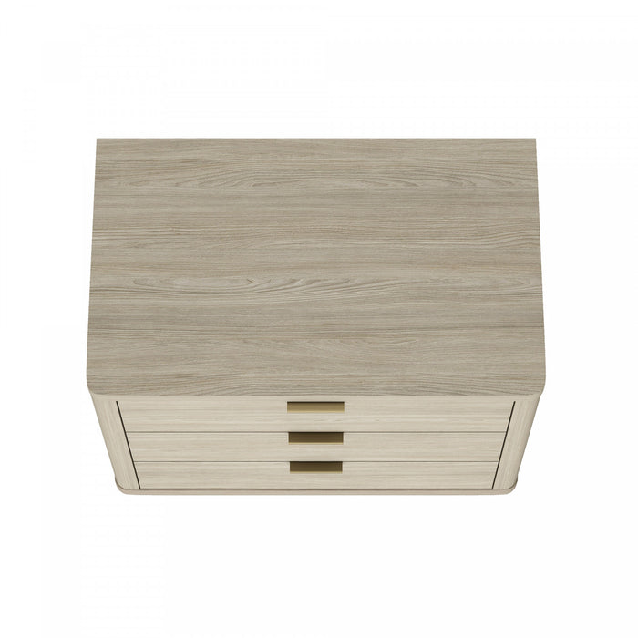 Evelyn Modern 32\" Nightstand in Natural (3-Drawer)