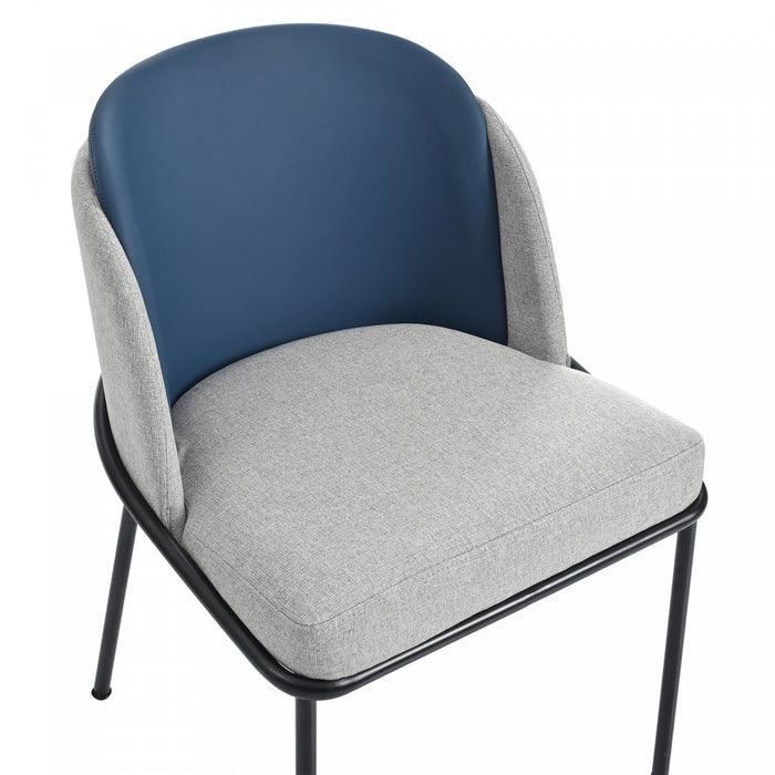 Olivia Set of 6 Modern Dining Chair with Slanted Legs and Adjustable Feet,Blue&Gray
