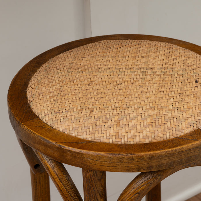 Rae Backless Rattan Counter-Height Stool - Walnut
