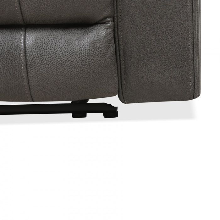 Marlow 84 in. Leather Match Power Reclining Sofa with USB/USB-C - Charcoal