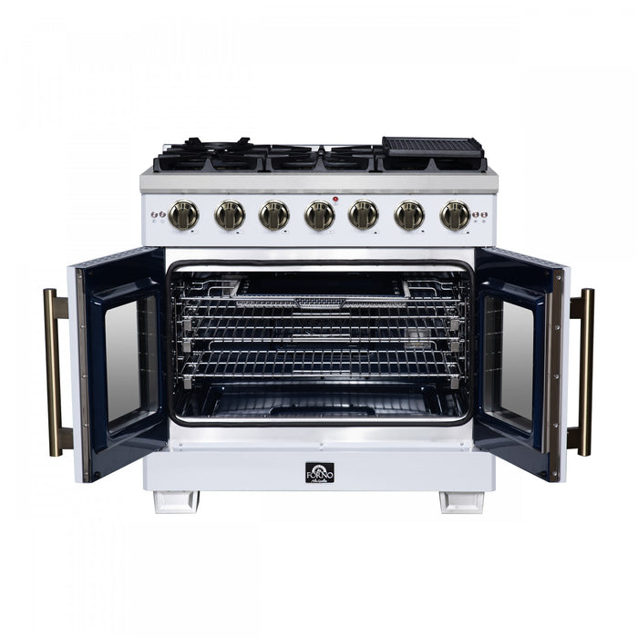 Forno Capriasca 36\" White Gas Range 5.36 cu.ft -FFSGS6460-36WHT