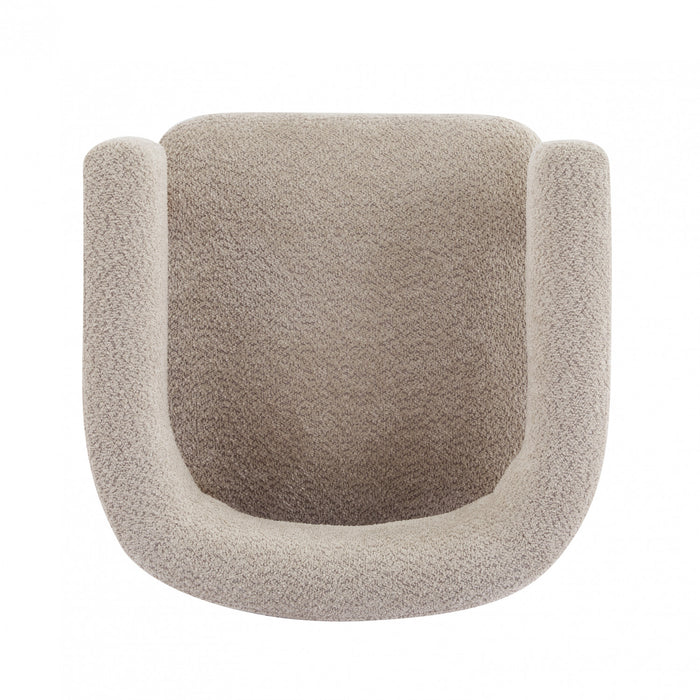 Evelyn Accent Arm Chair with Comfortable Seating and Boucle Upholstery,Natural Wood Accent Chair