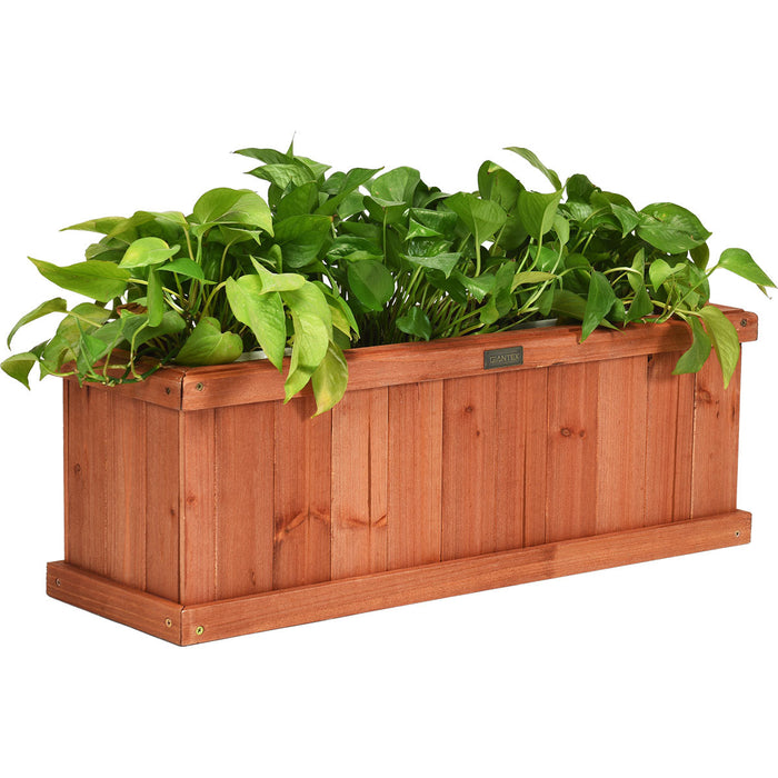 Costway 28 Inch Wooden Flower Planter Box Garden Yard Decorative Window Box Rectangular