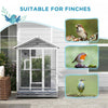 Pawhut 65" Bird Cage Large Wooden Aviary For Canary With Standing Pole Nest Slide-out Tray, For Indo|Pawhut 65" Cage A Oiseaux Grande Voliere En Bois Pour Canari Avec Plateau Coulissant Nid De Poteau D