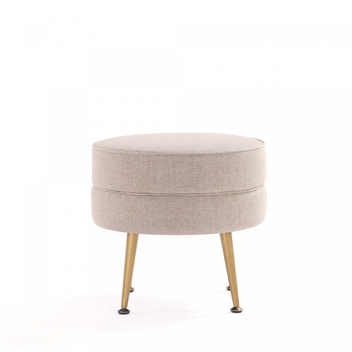 Bailey Mid-Century Modern Upholstered Accent Ottoman in Wheat