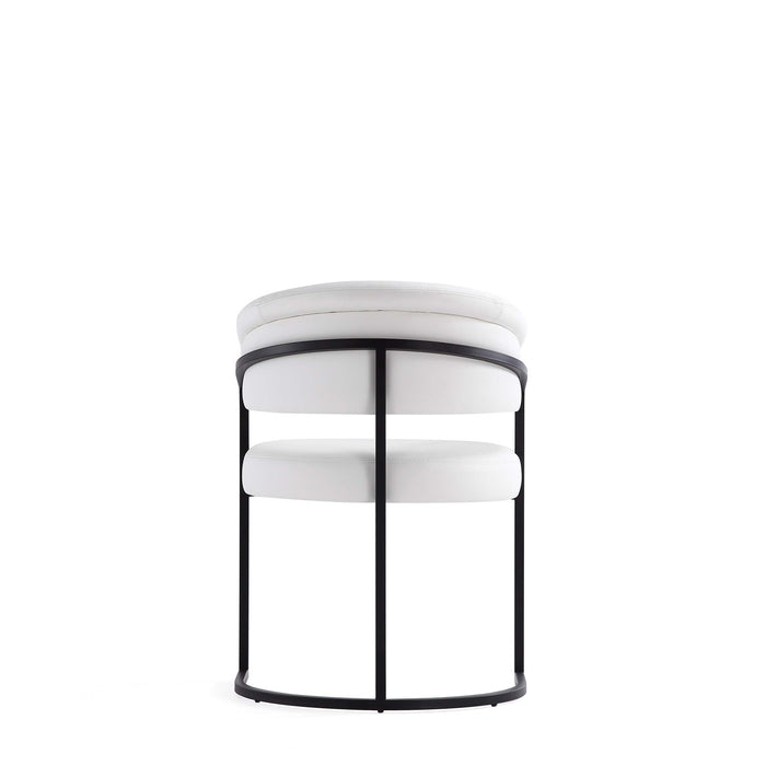 Augusta Modern Metal Vegan Leather Dining Chair in White - Set of 6